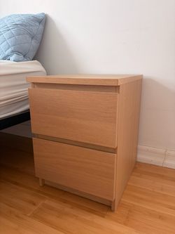 IKEA MALM 2-Drawer Nightstand Oak Veneer