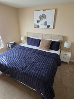 Unused Brand New King Bedroom Set with Mattress & 2 Nightstands