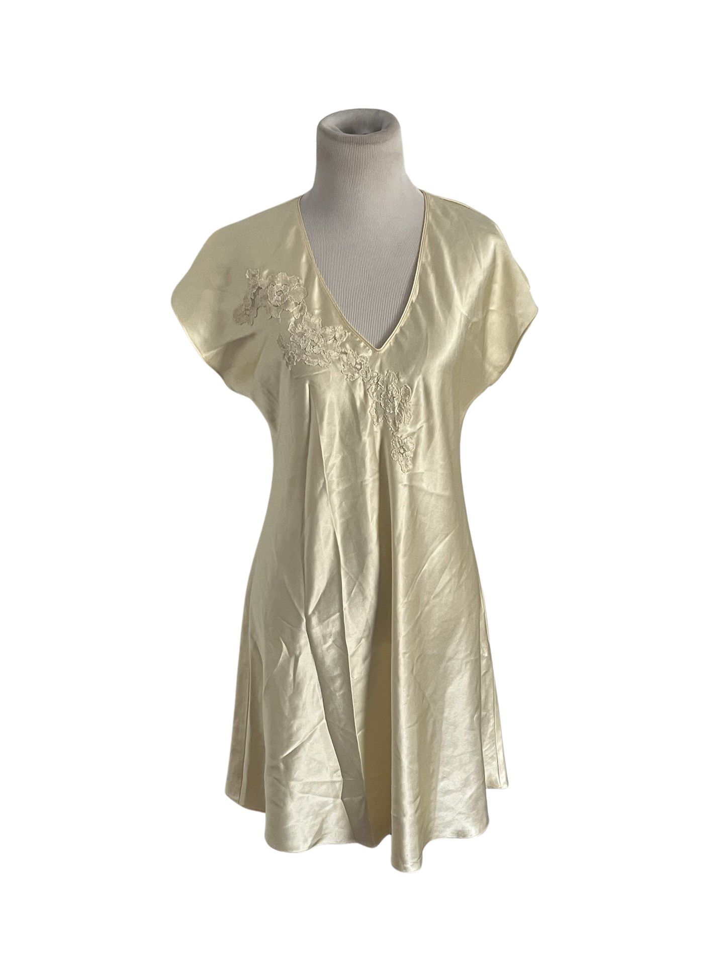 Vintage Oscar De Le Renta Yellow Lingerie Slip Dress Neiman Marcus Women’s Sz S