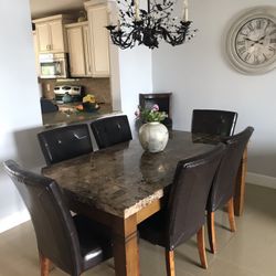 Six Chairs And Dining Table