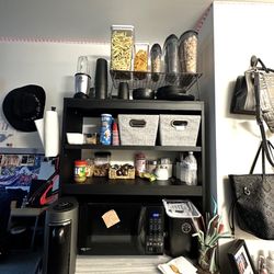 Mini Refrigerator and Microwave Storage cabinet