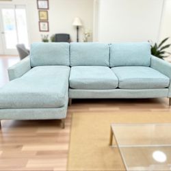 Jonathan Louis Kelvin Light Blue 2-Piece Chaise Lounge Sectional