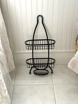 Bathroom shower caddy, bronze black metal