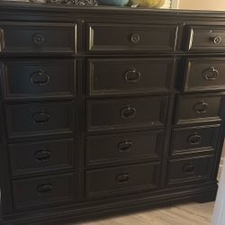 Large Dark Oak Wood Dresser