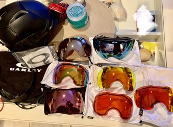 Oakley airbrake XL Googles, 7 prizm Iridium different color lenses $100.00+ each lense I paid, Oakley Mod 5 helmet (medium). MSRP $1250.00