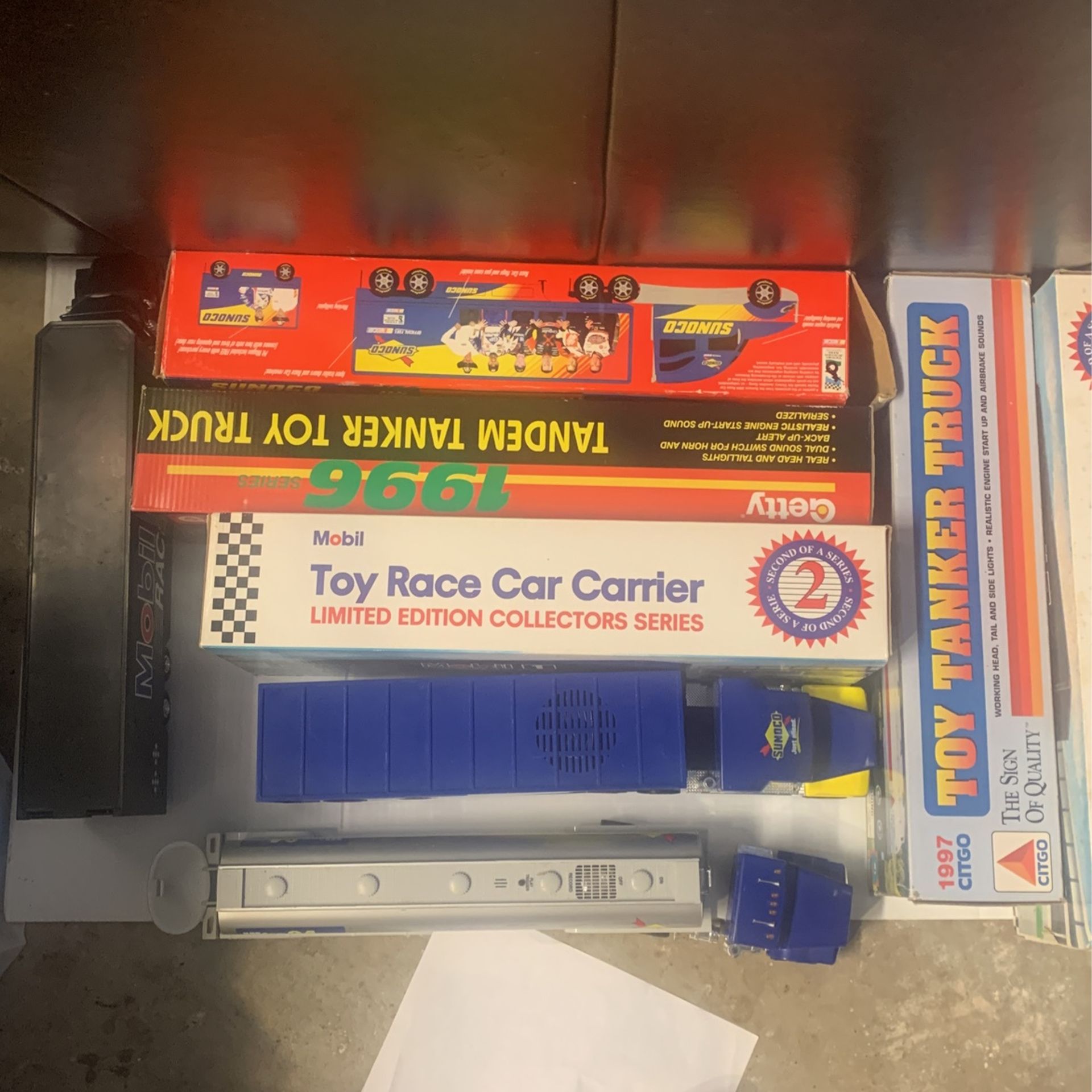 Big Lot Of Semi Trucks With Attached Trailers