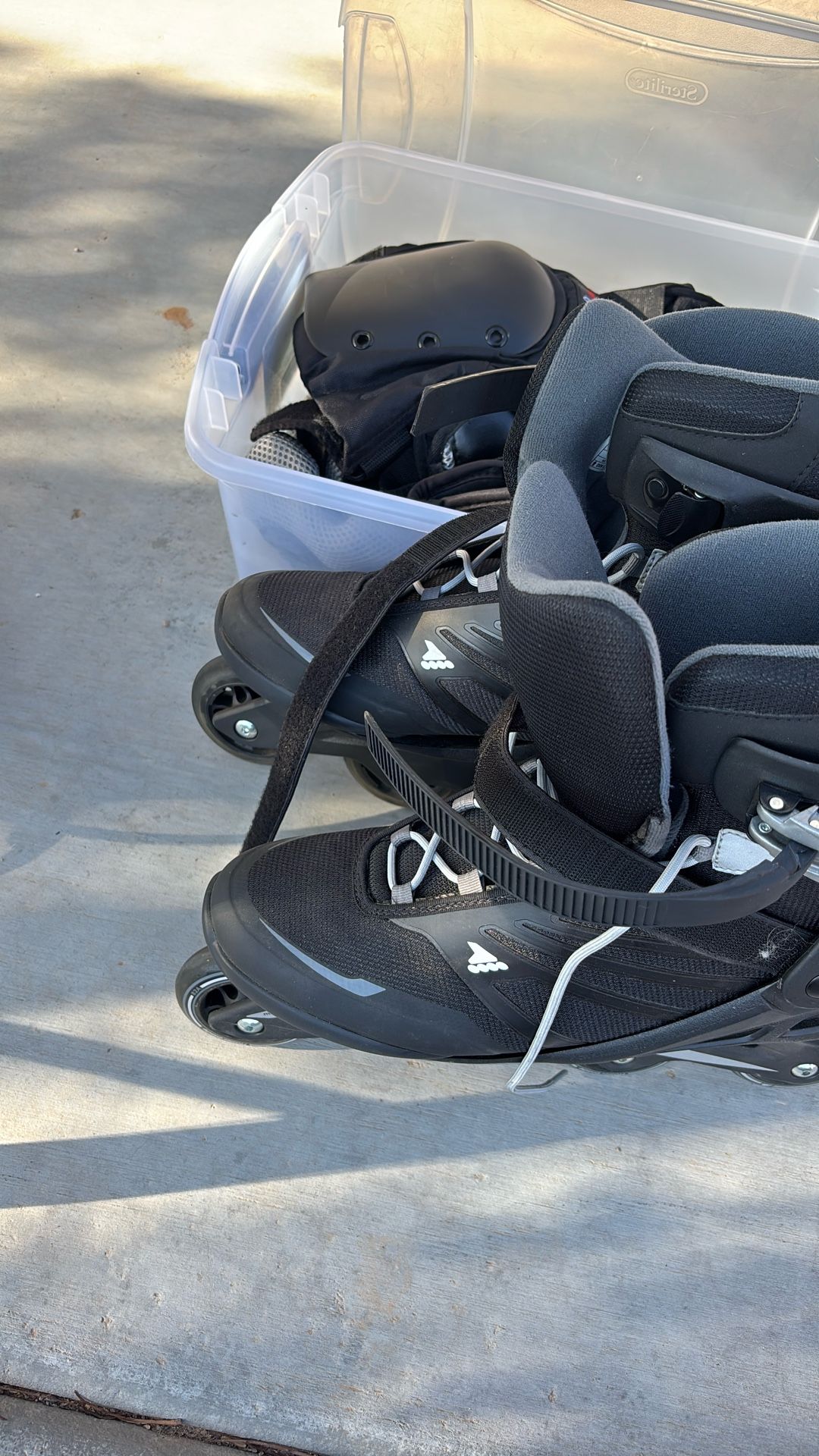 Rollerblades And Protective Gear