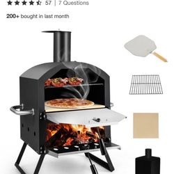 Pizza Oven Costway 2-layer Pizza Oven Wood Fired Pizza Outdoor