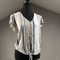 Large Striped Crop Top