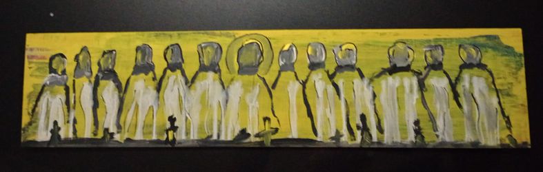 Acrylic Painting on Wood 24" x 5.5" *40.00* Home Decor Art Artwork