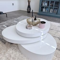 Rotating White Coffee Table