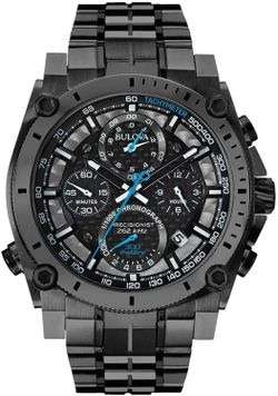 Bulova Men's Icon High Precision Quartz Chronograph Watch, Curved Mineral Crystal
