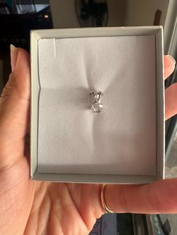 Solid 14k white gold rose-cut diamond pendant