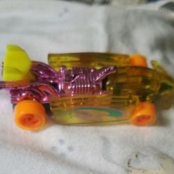 Hot Wheels 1994 Bright Yellow & Pink Kids Toy Race Car