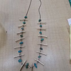 Turquoise And Sterling Silver Necklace Asking $65