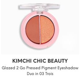 KimChi Chic Glazed 2 Go Pressed Pigment Eyeshadow Duo 03 Trois NIB
