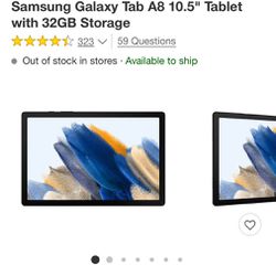 Samsung Galaxy Tab A8 10.5” Tablet 32 GB Storage 