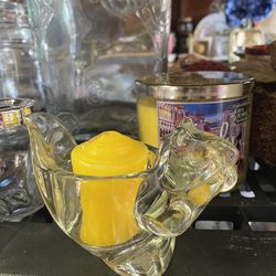 Crystal Glass Squirrel Candle Holder  
