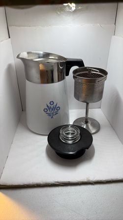 CorningWare Blue Cornflower 9 Cup Stove Top Percolator