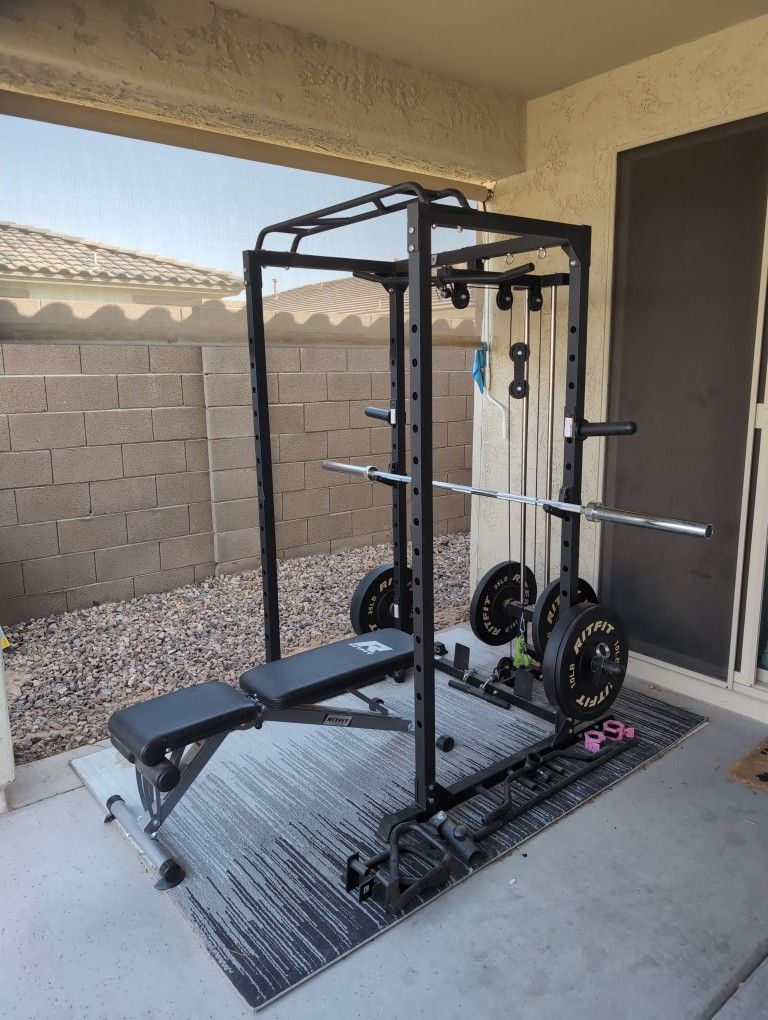 (Ritfit) Bench/Squat Rack + Pully Extension