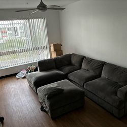 Detachable L- Shaped Sectional with Ottoman