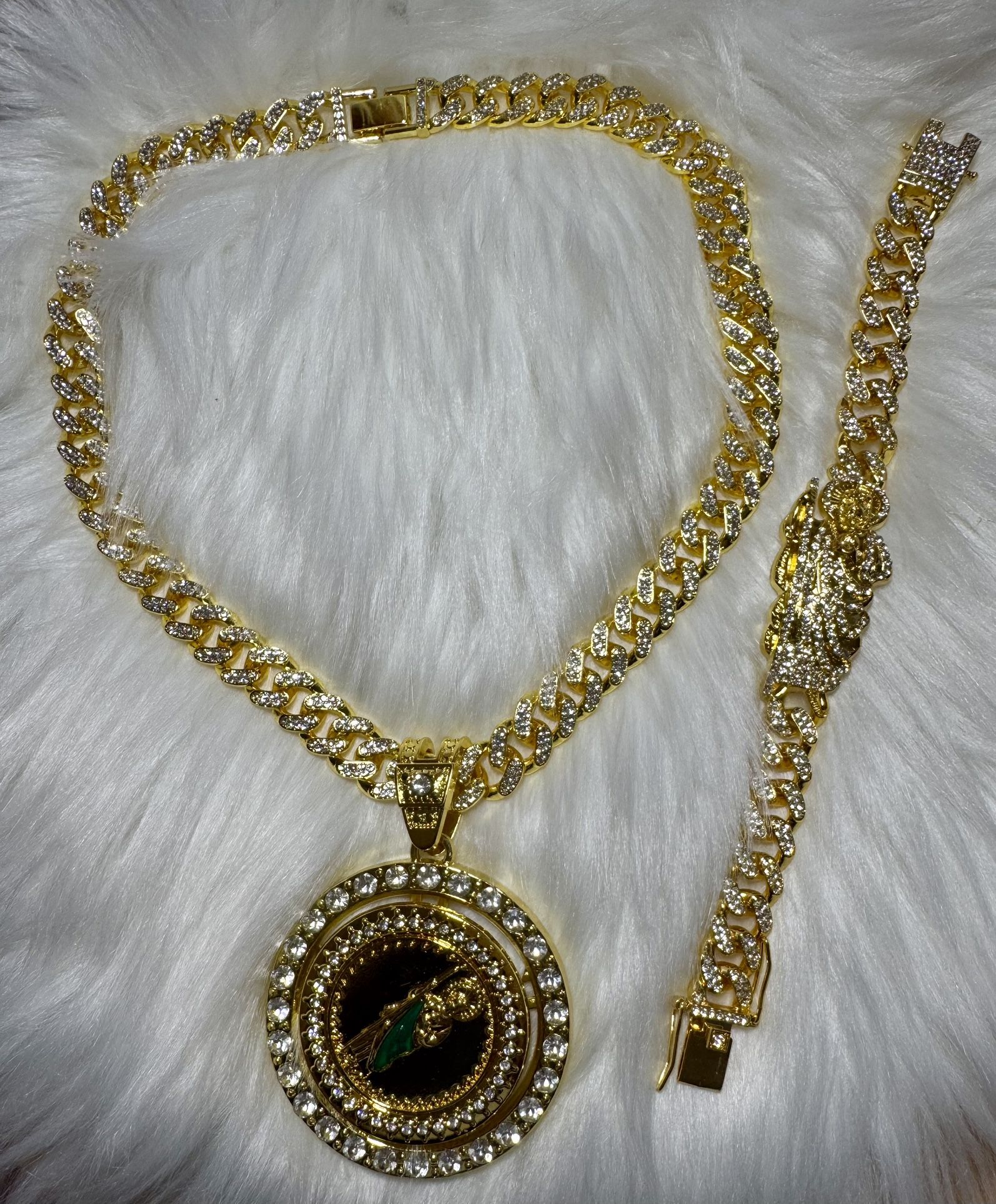 Saint Jude pendant necklace and bracelet set