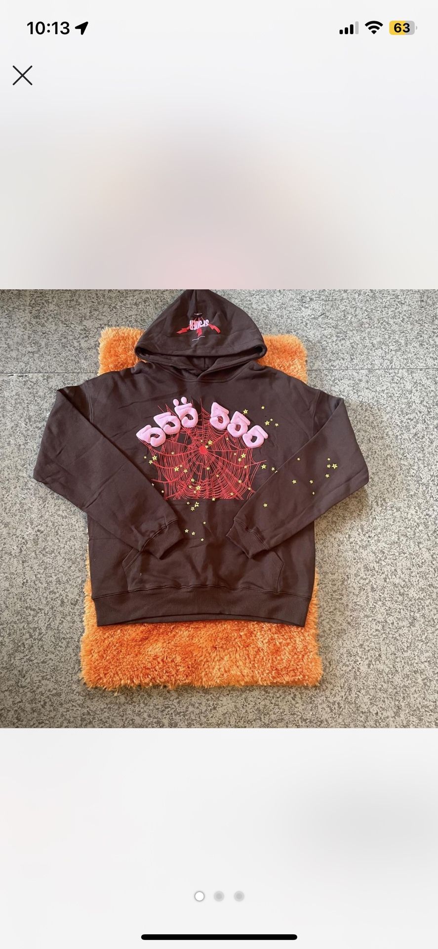 Men Brown Spider Hoodie Size:M