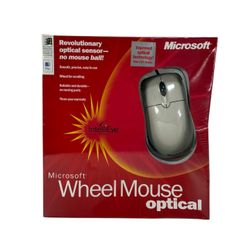 Microsoft Wheel Mouse Optical ~ USB & PS/2 Compatible ~ New Sealed