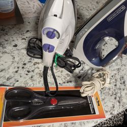 2 Black&Decker Steamer Irons & Pair of Gordon Multipurpose Scissors 