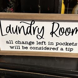 Laundry Room Wood Sign Custom-made 