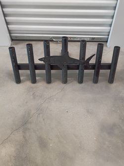 Metal 7-Rod Fishing Rod Holder with Shark Cutout