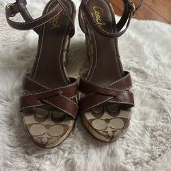 Authentic Coach Platform Sandals, Size 8