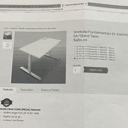 Workrite Fundamentals EX Electric sit/Stand Table