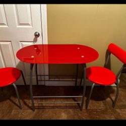 Chairs And Red Table  