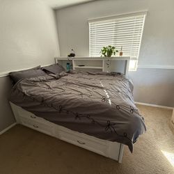 Full-Size Bed Frame w/ Tons of Storage – Great Condition