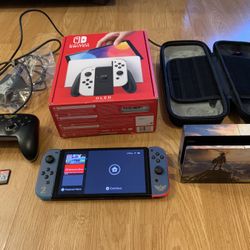 OLED Nintendo Switch Bundle / Zelda Plates & Accessories 