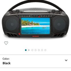 Aiwa Portable Boombox NEW Roku Amazon Firestick Bluetooth Speaker CD/DVD Display 7' FM Radio