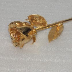 24k Gold Dipped Real Rose. With Gold Box. Like New. Beautiful Symbol Of Love. Don't Waste Money On Flowers That Die