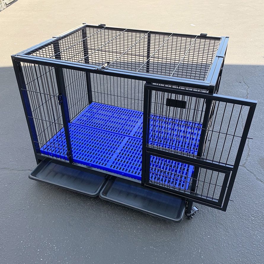 (New) $155 Large Folding Heavy Duty Dog Cage Crate Kennel, Single-Door, 41x31x34” 