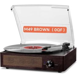 Vinyl Record Player Turntable Bluetooth 3 Speed Built-in Speakers Retro Portable