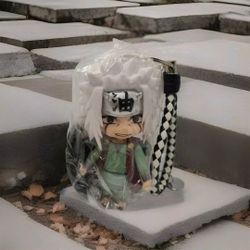 NARUTO SHIPPUDEN JIRAIYA Chibi KEYCHAIN BANDAI PLUSH DANGLER Faux Leather Strap