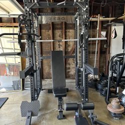 Smith Machine 400 | Adjustable Bench | 245lb Cast Iron Olympic Weights | 7ft Olympic Bar | Fitness | Gym Equipment | FREE DELIVERY/INSTALLATION 🚚 🛠️