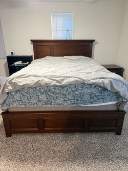 Bed frame, nightstand, and dresser from Living Spaces