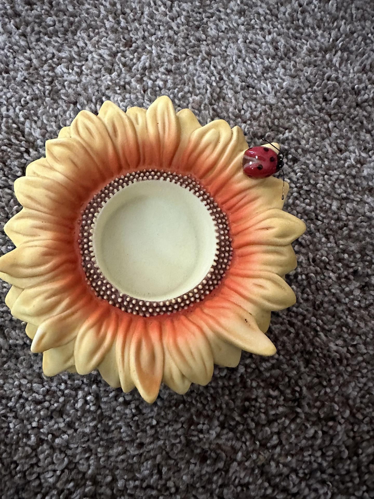 PartyLite Sunflower Tea Light candle  Holder With Ladybug