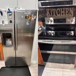 Samsung Kitchen Stove and Refrigerator 