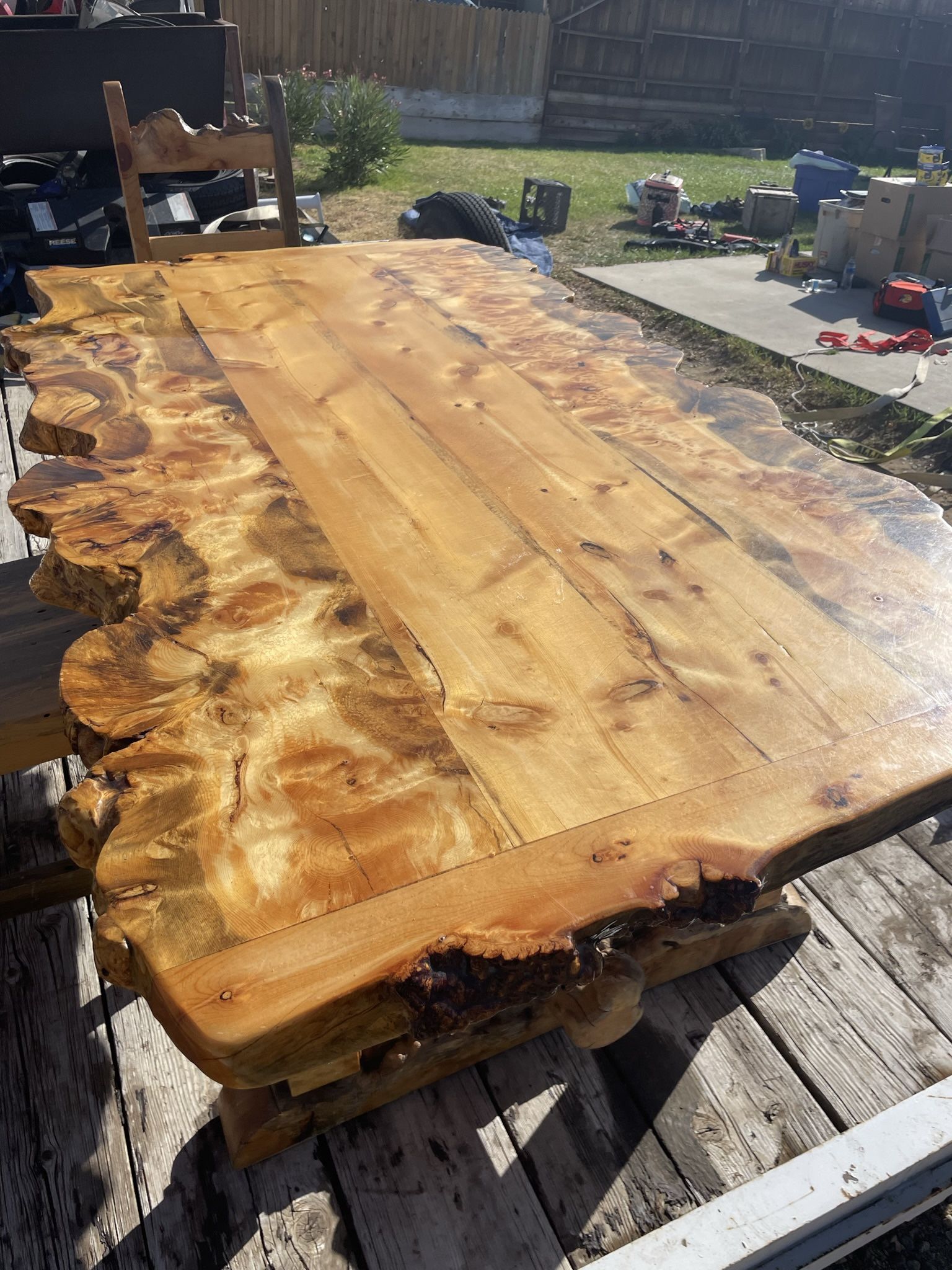 Custom Live Edge Dining Room Table And Chairs