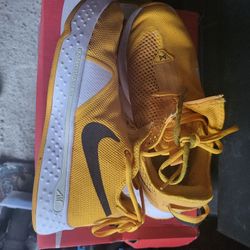 Nike PG 4 TB Promo in the University Gold, Black, and White colorway. Size 10