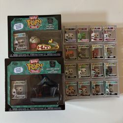 Complete Set of 16 Nightmare Before Christmas Funko Bitty Pop’s Plus NBC Bitty Pop Rides & Towns  Vinyl Figures
