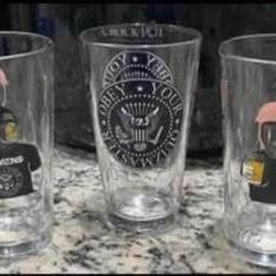 3 glasses GEEKS WHO DRINK Beer Pint Glass Obey Your Quiz Master Ramens no scratches $5 for all must pick up 