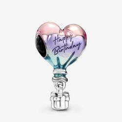 925 Sterling Silver Happy Birthday Air Balloon Bracelet Charm